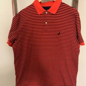 L Orange/Navy Nautica Polo